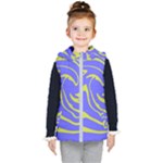 Blue Green Abstract Kids  Hooded Puffer Vest