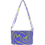 Blue Green Abstract Double Gusset Crossbody Bag
