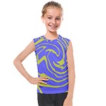 Blue Green Abstract Kids  Mesh Tank Top