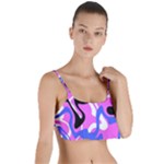 Swirl Pink White Blue Black Layered Top Bikini Top 