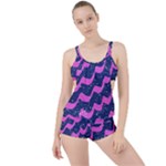 Texture Watercolour Liquify Boyleg Tankini Set 