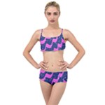 Texture Watercolour Liquify Layered Top Bikini Set