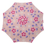 Flower Heart Print Pattern Pink Straight Umbrellas