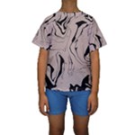 Chic Boho Decor Background Print Kids  Short Sleeve Swimwear