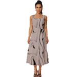 Chic Boho Decor Background Print Square Neckline Tiered Midi Dress