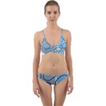 Boho Blue Deep Blue Artwork Wrap Around Bikini Set