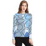 Boho Blue Deep Blue Artwork Women s Long Sleeve Rash Guard