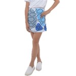 Boho Blue Deep Blue Artwork Kids  Tennis Skirt