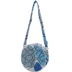 Boho Blue Deep Blue Artwork Crossbody Circle Bag