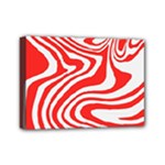 Red White Background Swirl Playful Mini Canvas 7  x 5  (Stretched)