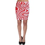 Red White Background Swirl Playful Bodycon Skirt