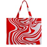 Red White Background Swirl Playful Zipper Mini Tote Bag