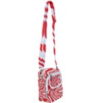 Red White Background Swirl Playful Shoulder Strap Belt Bag