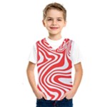 Red White Background Swirl Playful Kids  Basketball Tank Top