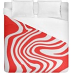 Red White Background Swirl Playful Duvet Cover (King Size)