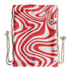 Red White Background Swirl Playful Drawstring Bag (Large)