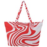 Red White Background Swirl Playful Full Print Shoulder Bag