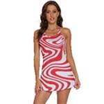 Red White Background Swirl Playful 2-in-1 Flare Activity Dress