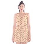 Background Wavy Zig Zag Lines Scoop Neck Skater Dress