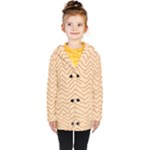Background Wavy Zig Zag Lines Kids  Double Breasted Button Coat