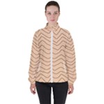 Background Wavy Zig Zag Lines Women s High Neck Windbreaker