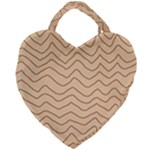 Background Wavy Zig Zag Lines Giant Heart Shaped Tote