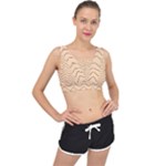 Background Wavy Zig Zag Lines V-Back Sports Bra