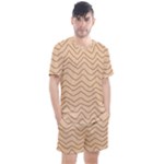 Background Wavy Zig Zag Lines Men s Mesh T-Shirt and Shorts Set