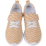 Background Wavy Zig Zag Lines Women s Velcro Strap Shoes