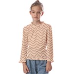 Background Wavy Zig Zag Lines Kids  Frill Detail T-Shirt