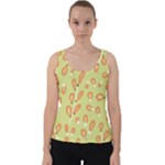 Pattern Leaves Print Background Velvet Tank Top