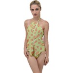 Pattern Leaves Print Background Go with the Flow One Piece Swimsuit