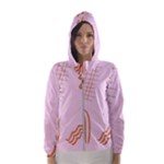 Elements Scribbles Wiggly Lines Retro Vintage Women s Hooded Windbreaker