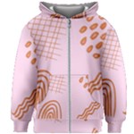 Elements Scribbles Wiggly Lines Retro Vintage Kids  Zipper Hoodie Without Drawstring