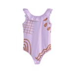 Elements Scribbles Wiggly Lines Retro Vintage Kids  Frill Swimsuit