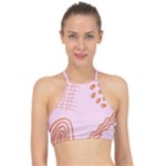 Elements Scribbles Wiggly Lines Retro Vintage Halter Bikini Top