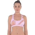 Elements Scribbles Wiggly Lines Retro Vintage Cross Back Hipster Bikini Top 