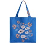 Doodle Flowers Leaves Plant Design Zipper Grocery Tote Bag