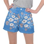 Doodle Flowers Leaves Plant Design Women s Ripstop Shorts