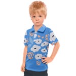 Doodle Flowers Leaves Plant Design Kids  Polo T-Shirt