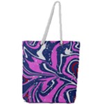 Texture Multicolour Grunge Full Print Rope Handle Tote (Large)