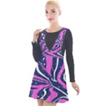 Texture Multicolour Grunge Plunge Pinafore Velour Dress