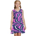 Texture Multicolour Grunge Kids  Sleeveless Tiered Mini Dress
