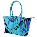 Mint Background Swirl Blue Black Canvas Shoulder Bag