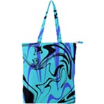 Mint Background Swirl Blue Black Double Zip Up Tote Bag