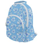 Flowers Pattern Print Floral Cute Rounded Multi Pocket Backpack