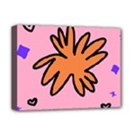 Doodle Flower Sparkles Orange Pink Deluxe Canvas 16  x 12  (Stretched) 