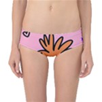 Doodle Flower Sparkles Orange Pink Classic Bikini Bottoms