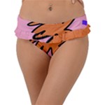 Doodle Flower Sparkles Orange Pink Frill Bikini Bottoms