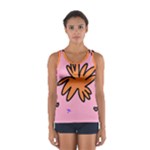 Doodle Flower Sparkles Orange Pink Sport Tank Top 